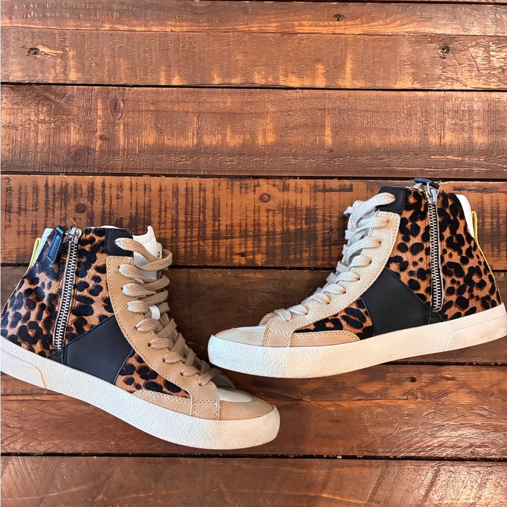 Zara Leopard Print High-Top Sneakers